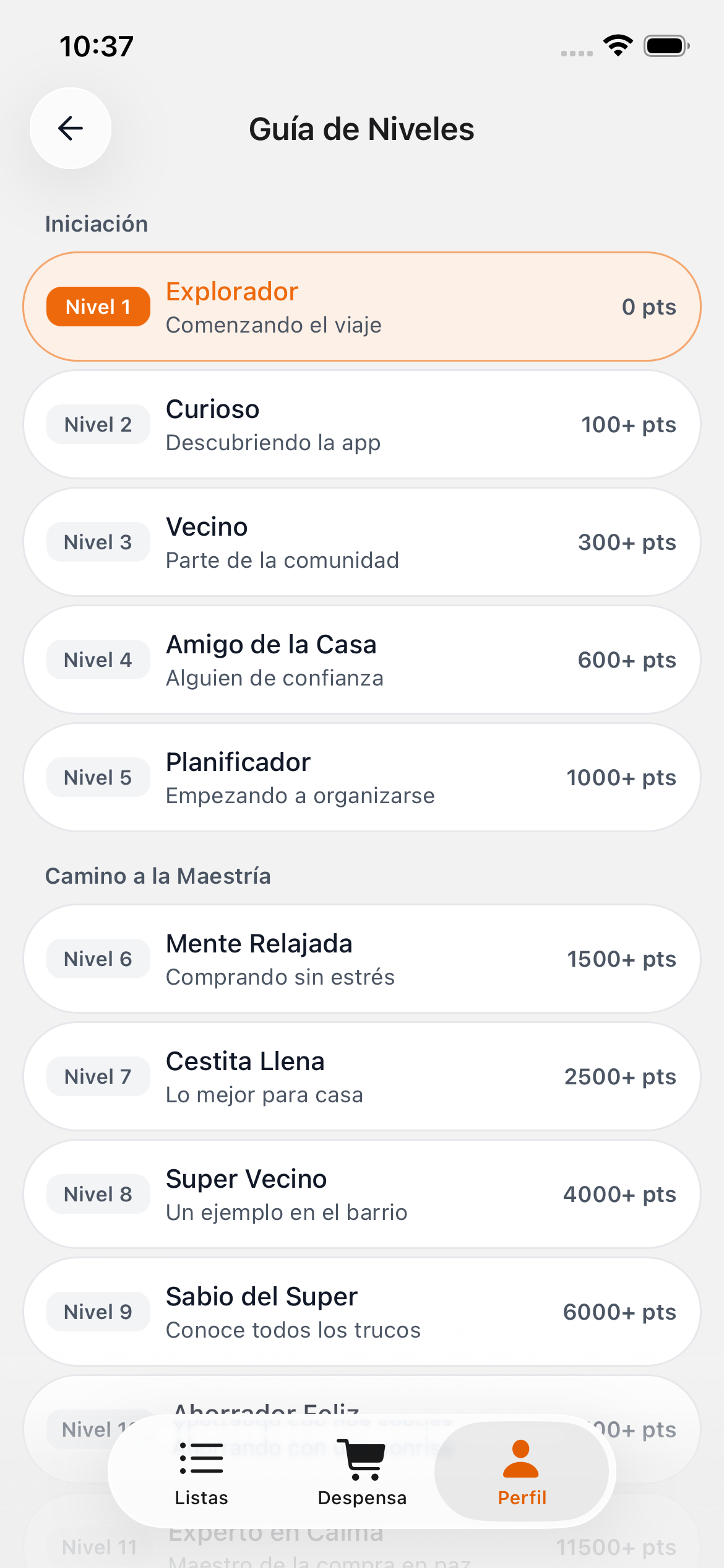 Lista de logros